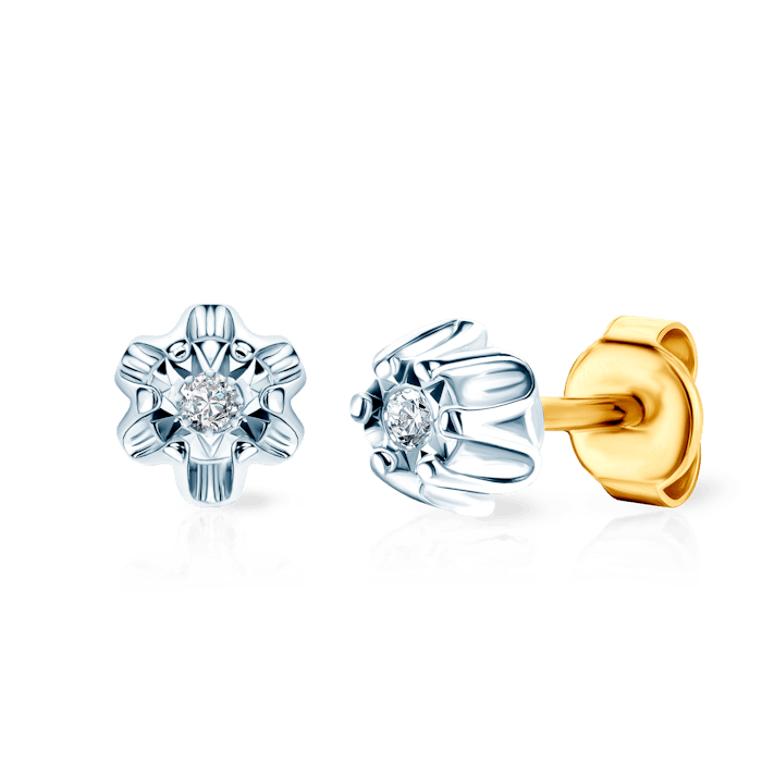 SAVICKI fülbevaló: kétszínű arany és gyémántok