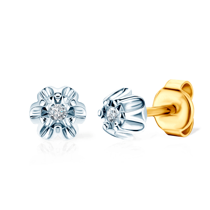 SAVICKI fülbevaló: kétszínű arany és gyémántok