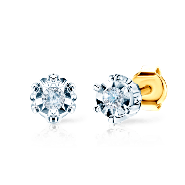 SAVICKI fülbevaló: kétszínű arany és gyémántok