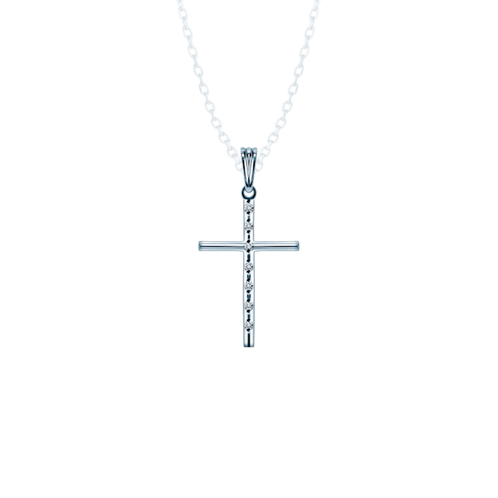 SAVICKI keresztes medál: fehérarany és gyémántok