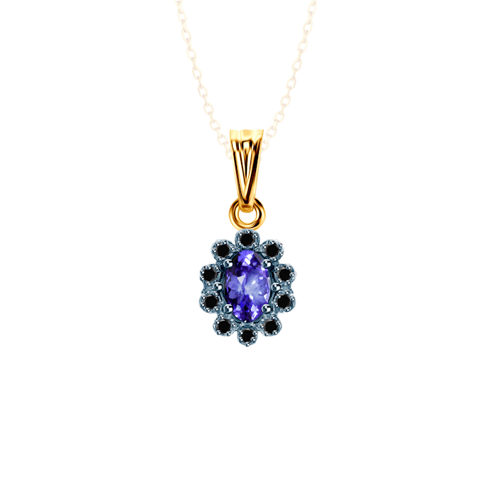 SAVICKI medál: kétszínű arany, tanzanit és fekete gyémántok