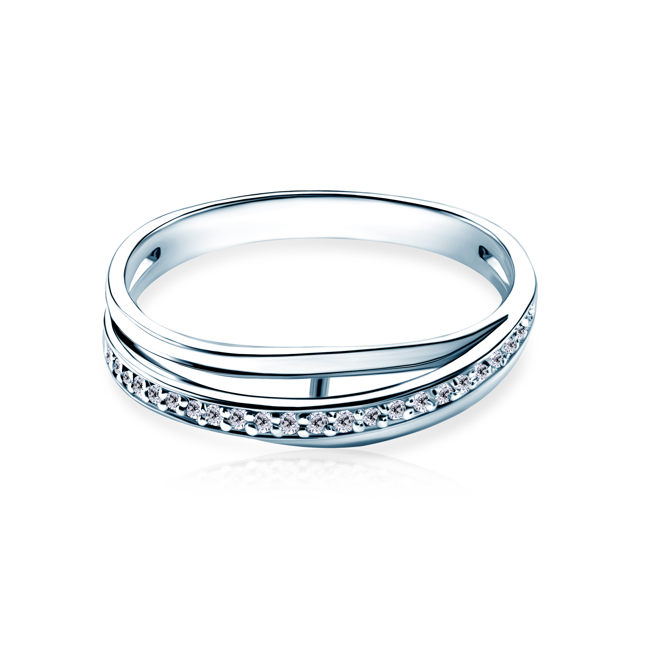 SAVICKI eljegyzési gyűrű: fehérarany és gyémántok