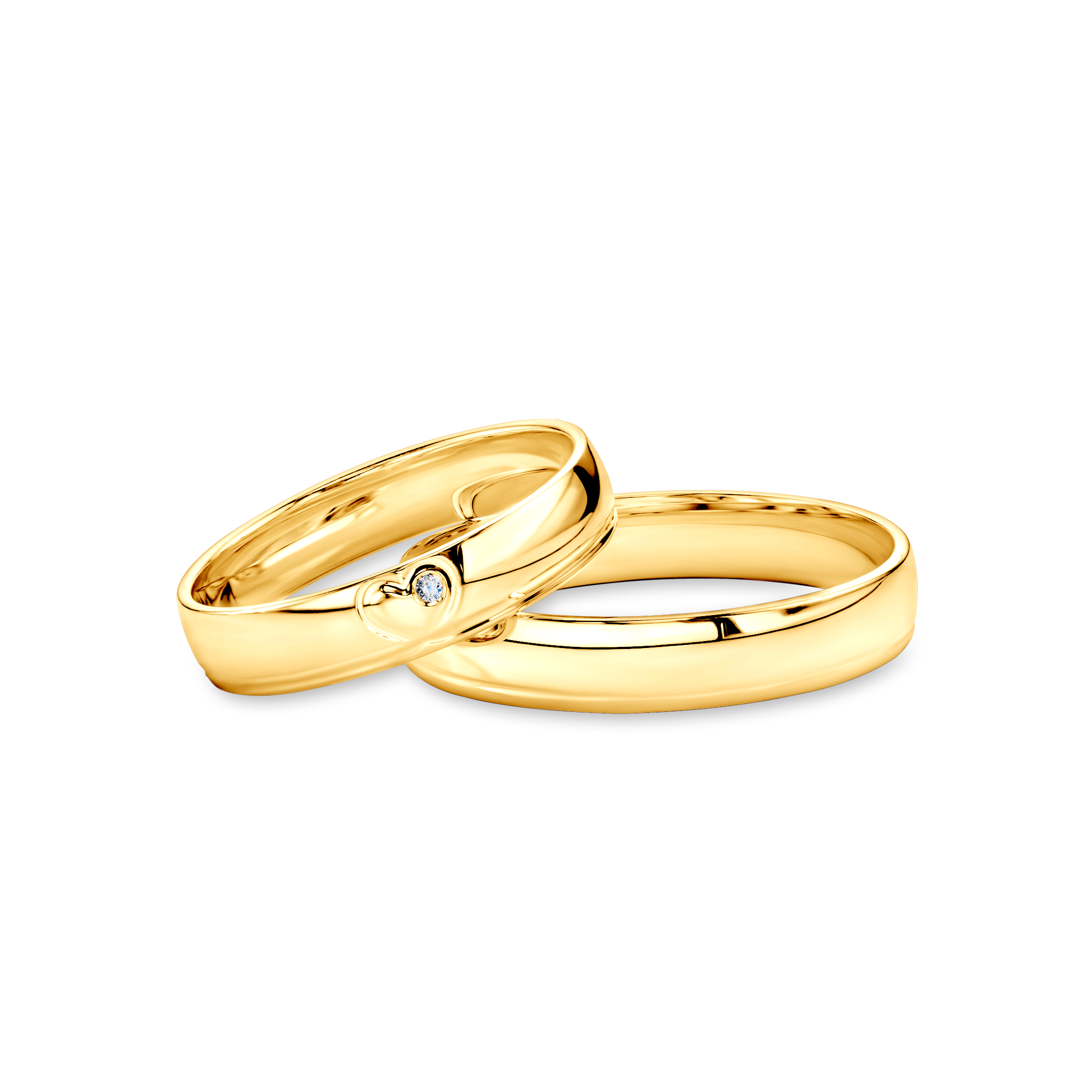 Wedding Rings: gold, Court Shaped, 4 mm