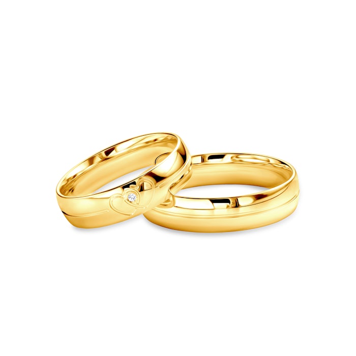 Esküvői karikagyűrűk: arany, kör, 5 mm