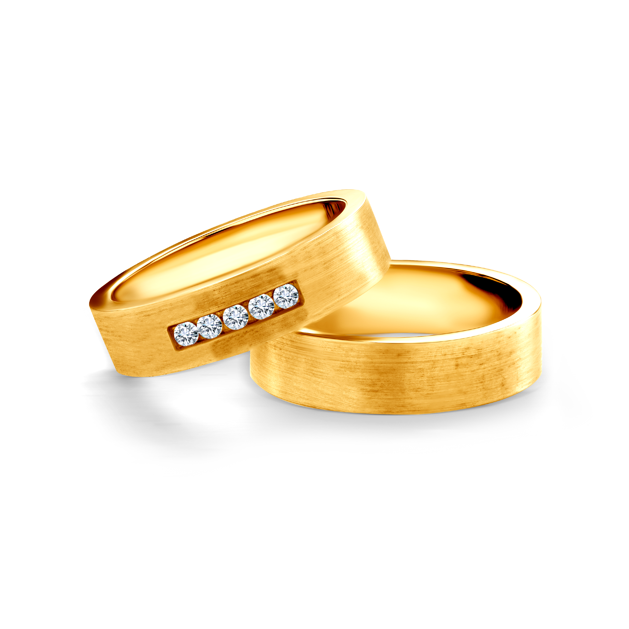 Eheringe: Gold, Flach, 5 mm