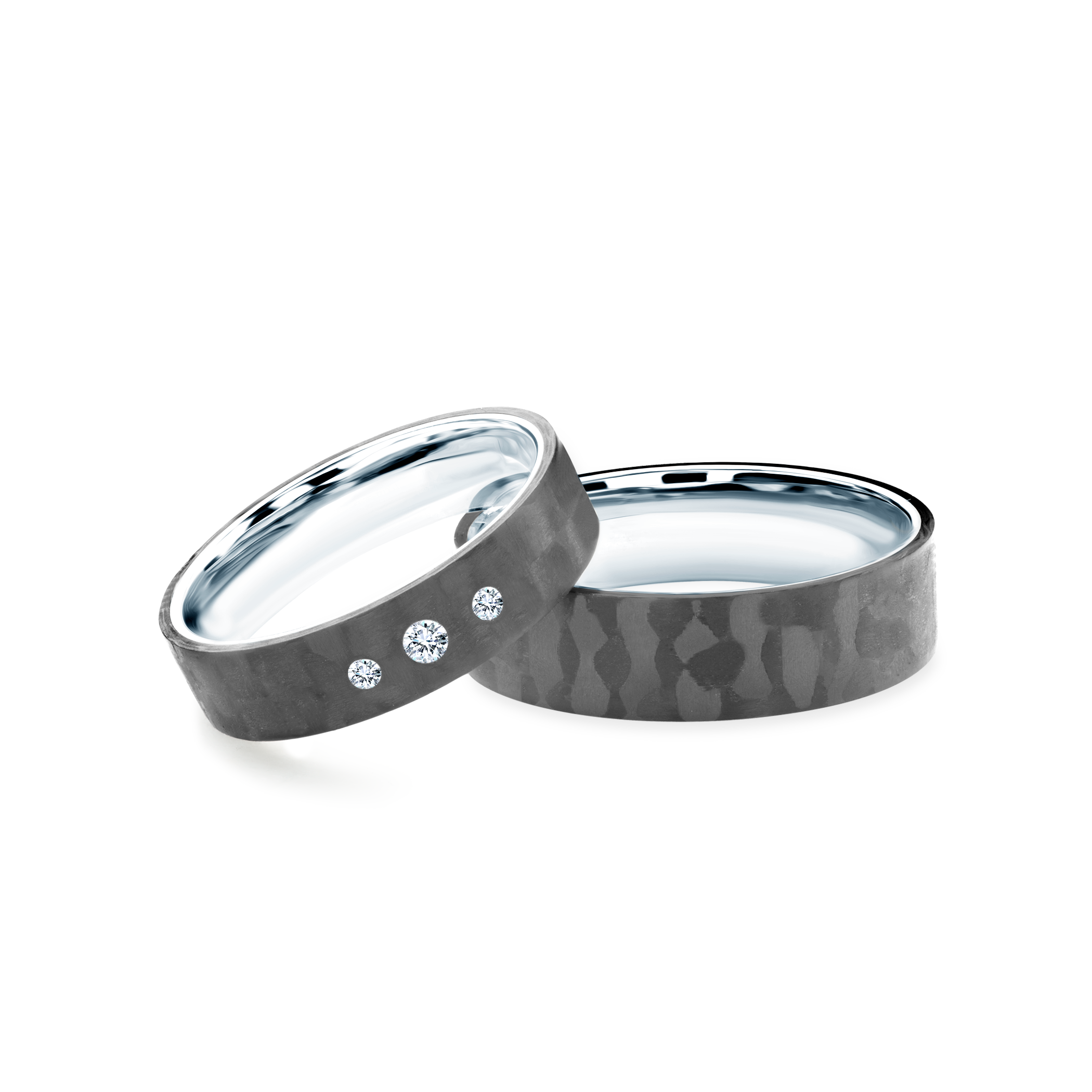 Eheringe: Carbon, Titan, Flach, 5 mm und 6 mm