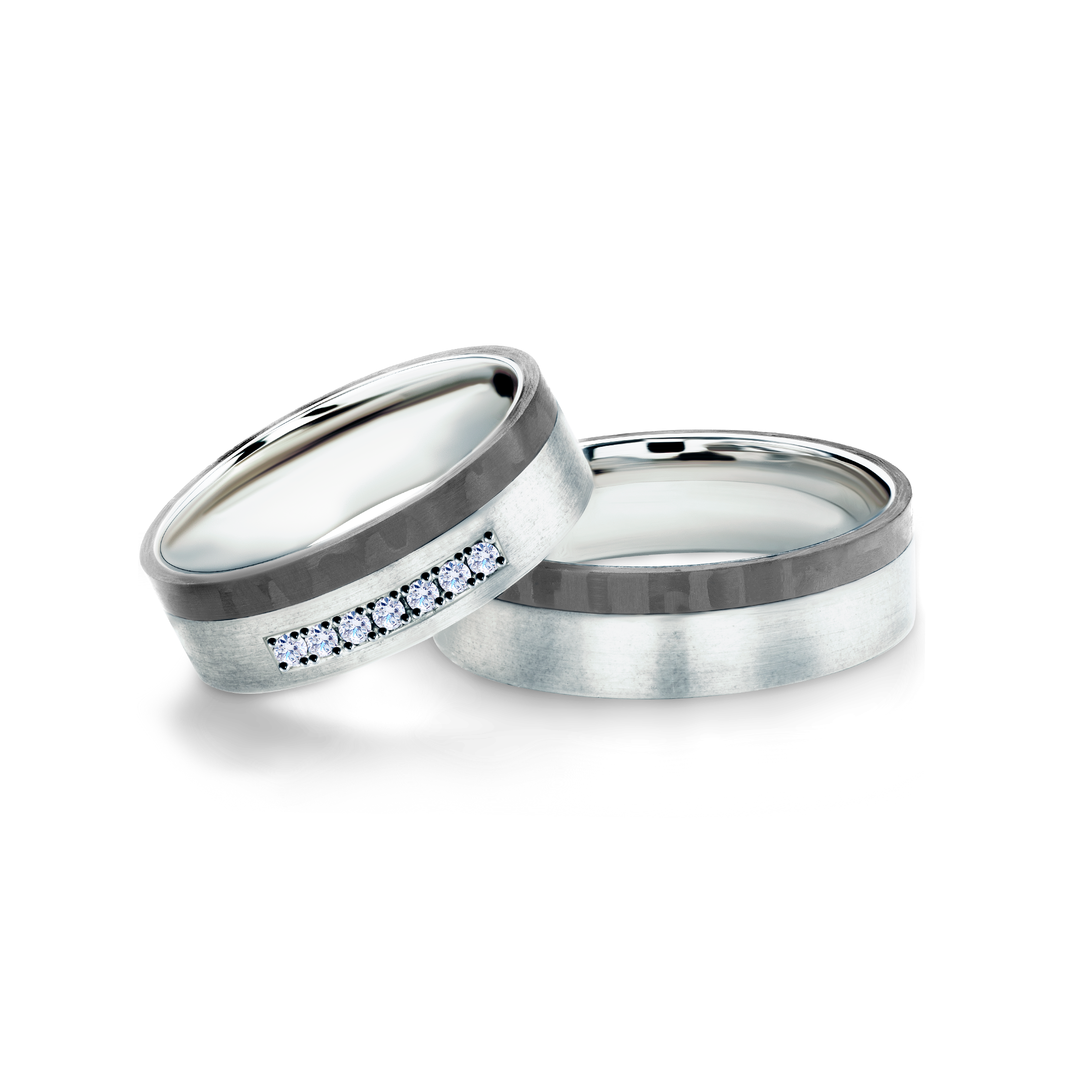 Βέρες Γάμου: άνθρακας, τιτάνιο, επίπεδες, 6 mm