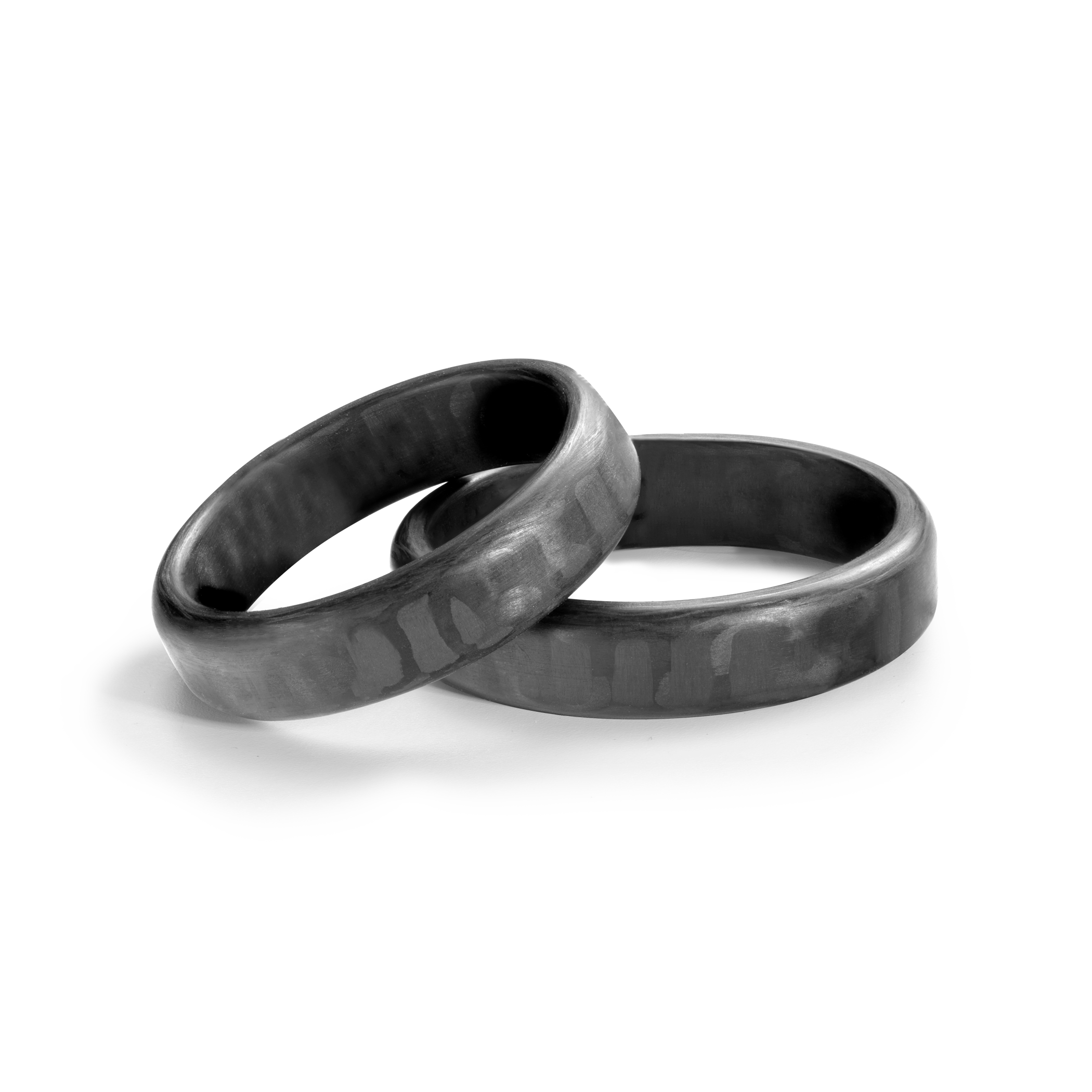 Eheringe: Carbon, Flach, Abgerundet, 5 mm