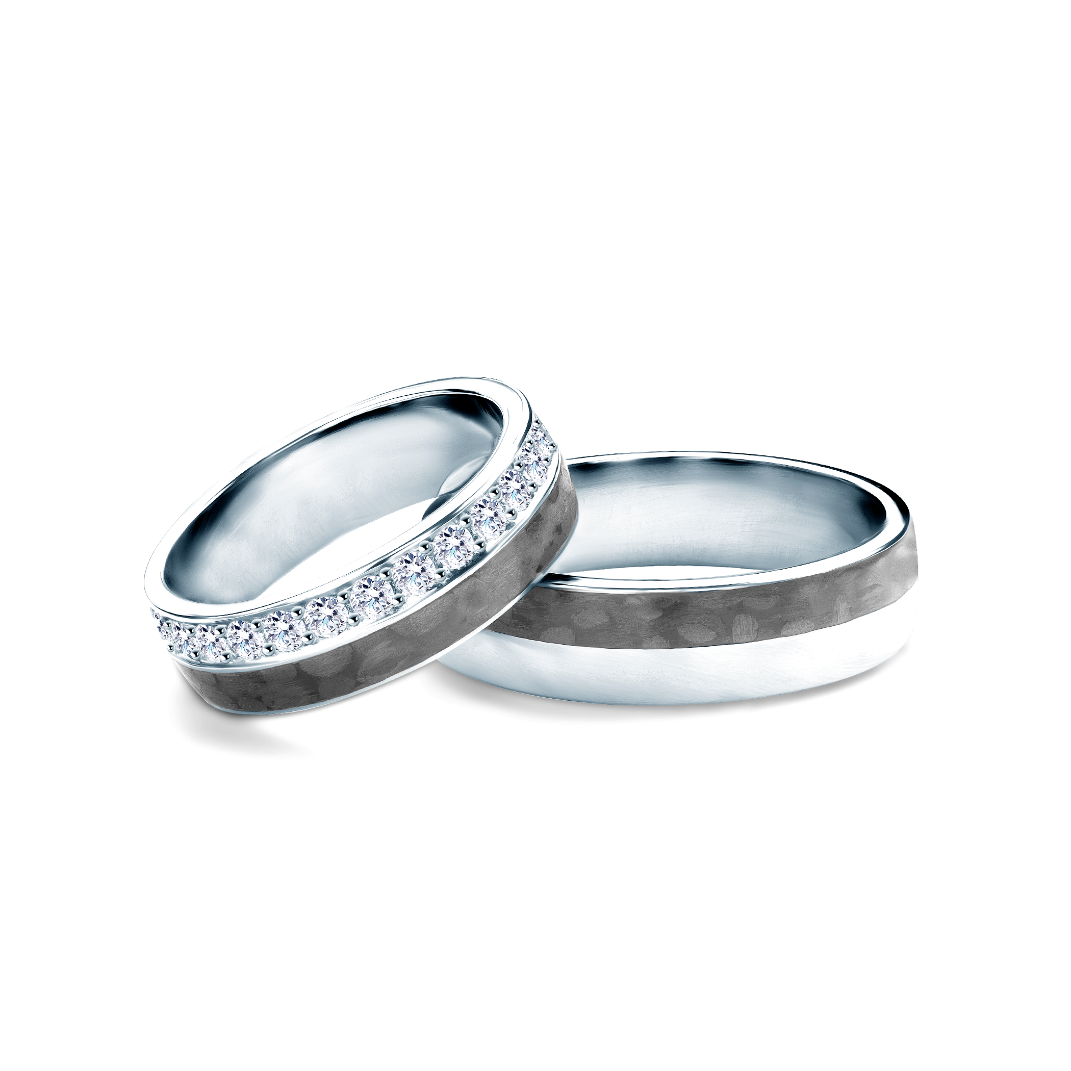 Eheringe: Carbon, Titan, Halbrund, 6 mm