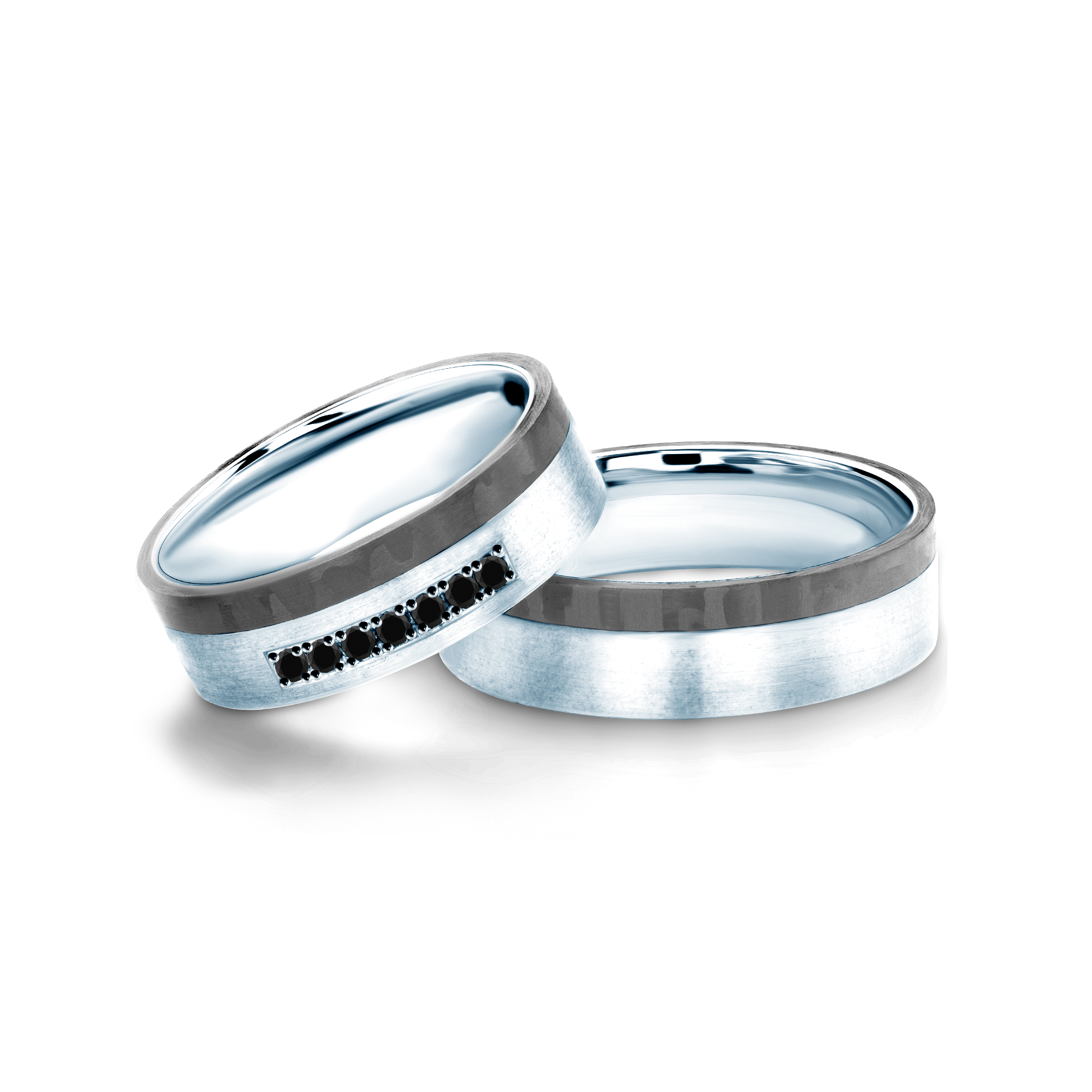 Βέρες Γάμου: ανθρακί, ασημί, επίπεδες, 6 mm