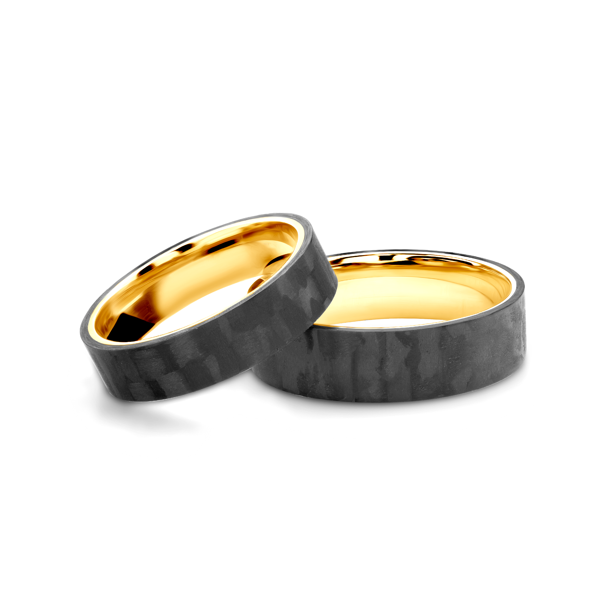 Verighete: carbon, aur, plate, 6 mm