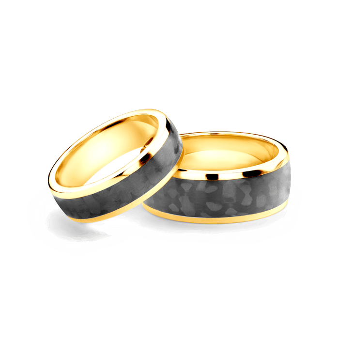 Esküvői karikagyűrűk: arany, félkör, 6 mm és 8 mm