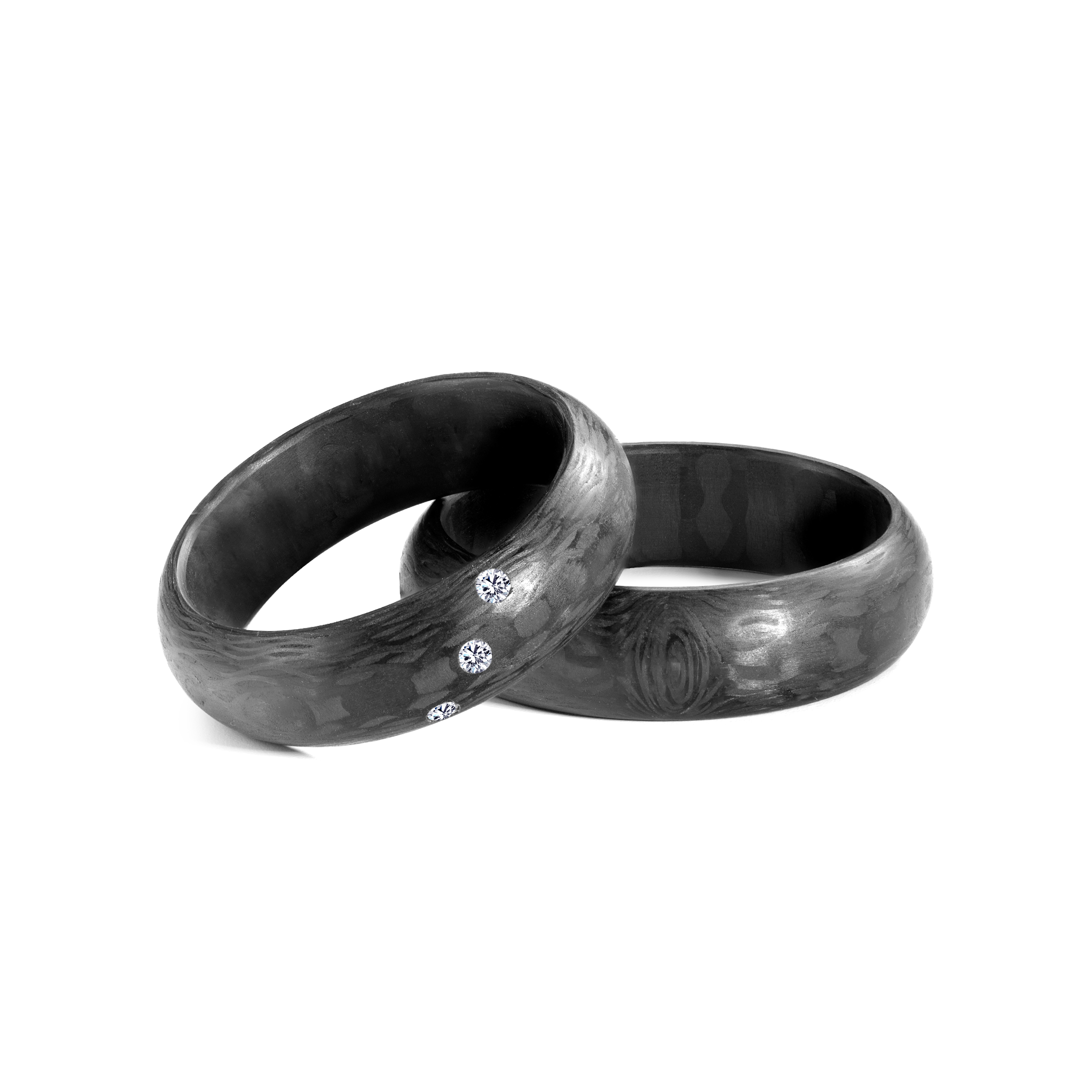 Eheringe: Carbon, Halbrund, 6 mm