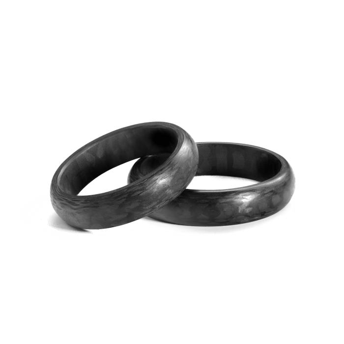 Esküvői karikagyűrűk: karbon, félkör, 5 mm