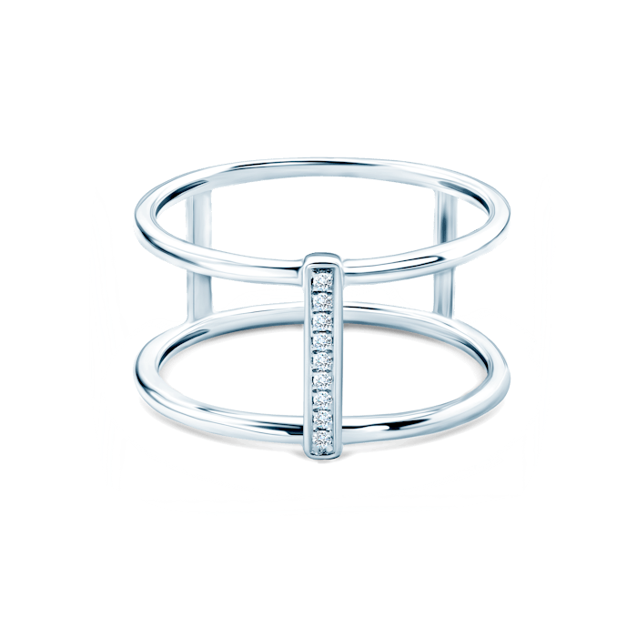 SAVICKI eljegyzési gyűrű: fehérarany és gyémántok