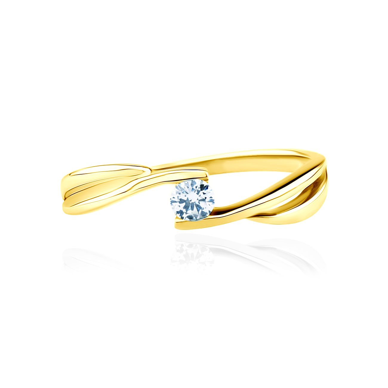 Minimalism Collection | Tension Engagement Ring: yellow gold, diamond