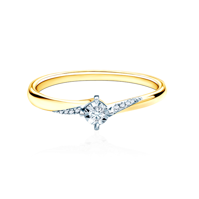 Verlobungsring Savicki: Zweifarbiges Gold, Diamanten