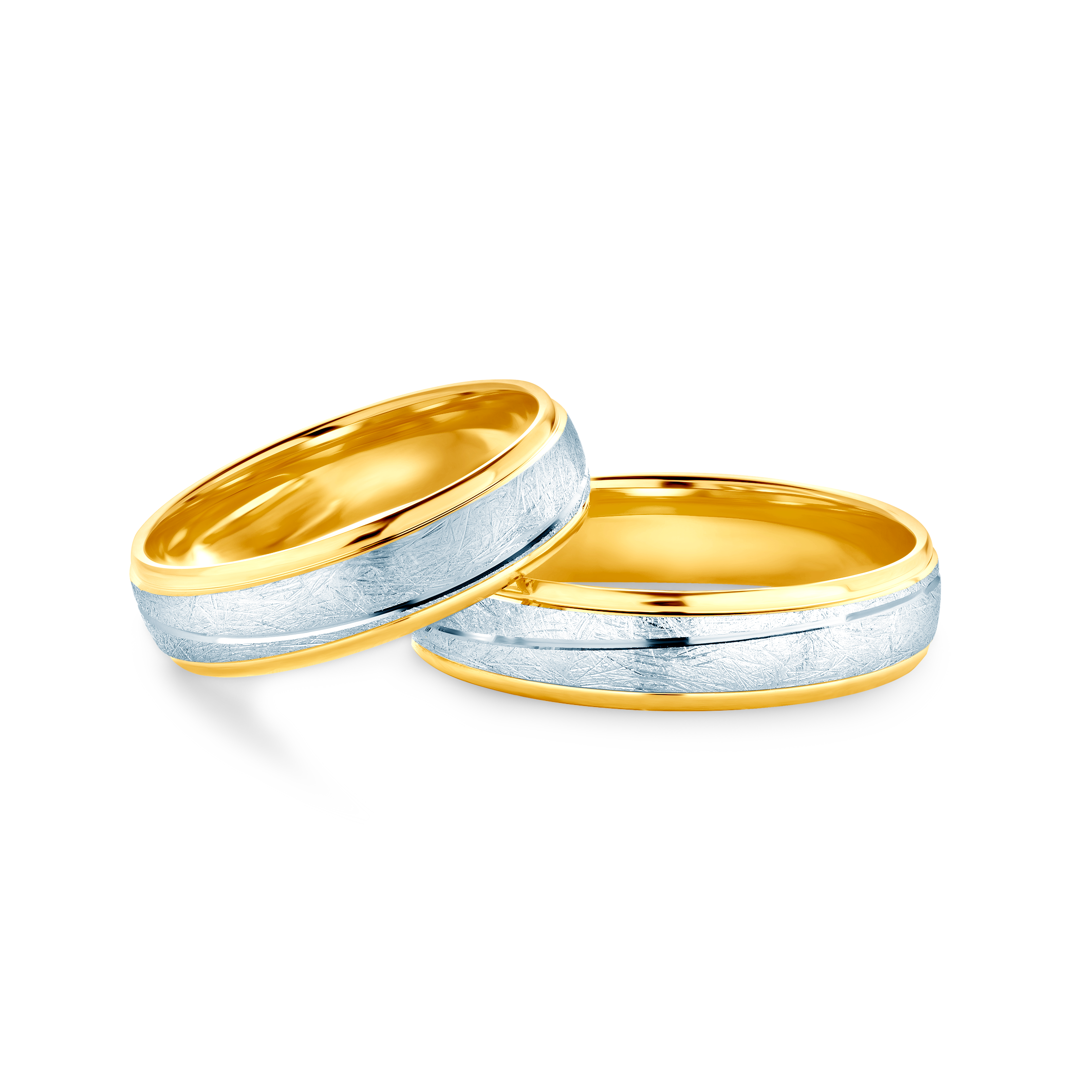 Verighete: aur bicolor, semicirculare, 5 mm