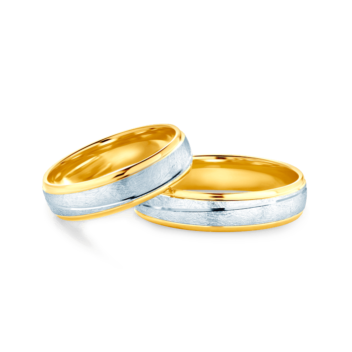 Verighete: aur bicolor, semicirculare, 5 mm