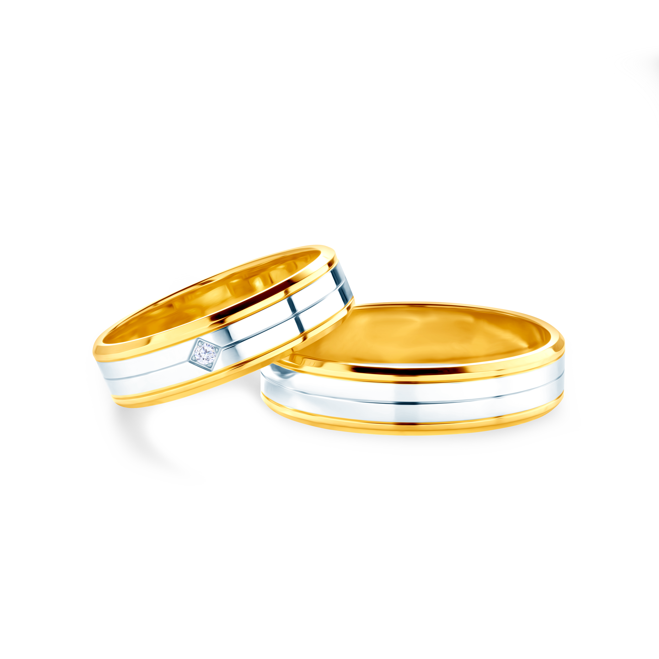 Wedding Rings: gold, D-Shaped, 4 mm