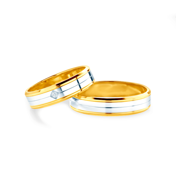 Wedding Rings: gold, D-Shaped, 4 mm