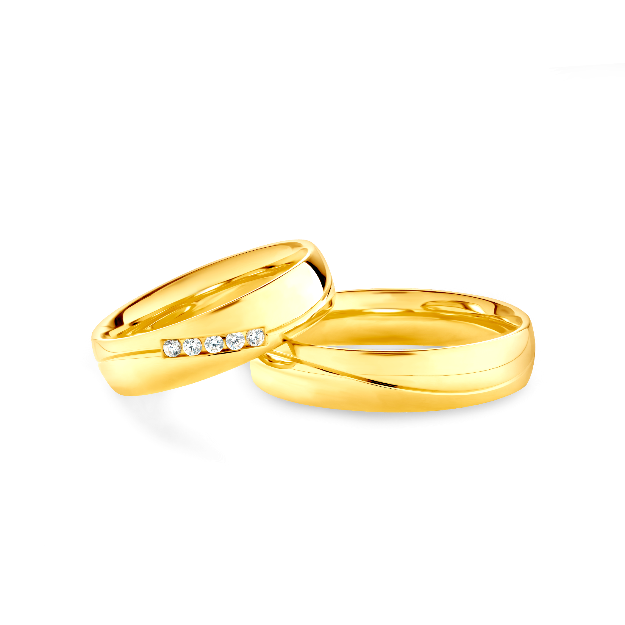 Eheringe: Gold, Halbrund, 5 mm