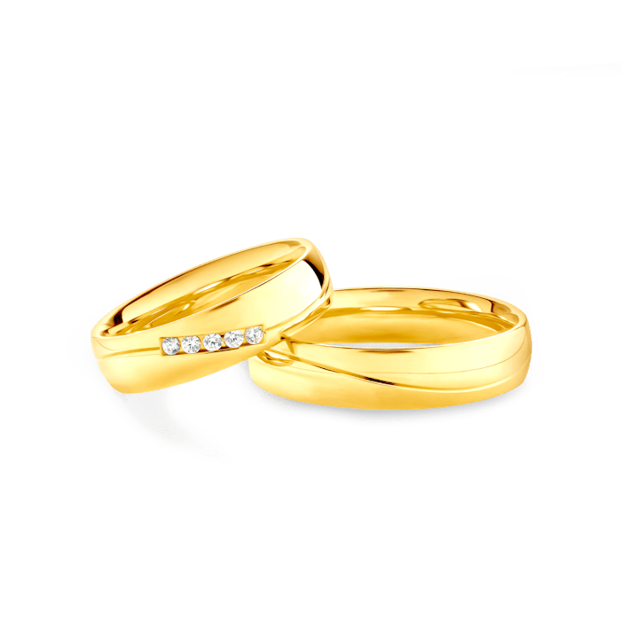 Весільні обручки: золото, напівкруглі, 5 мм