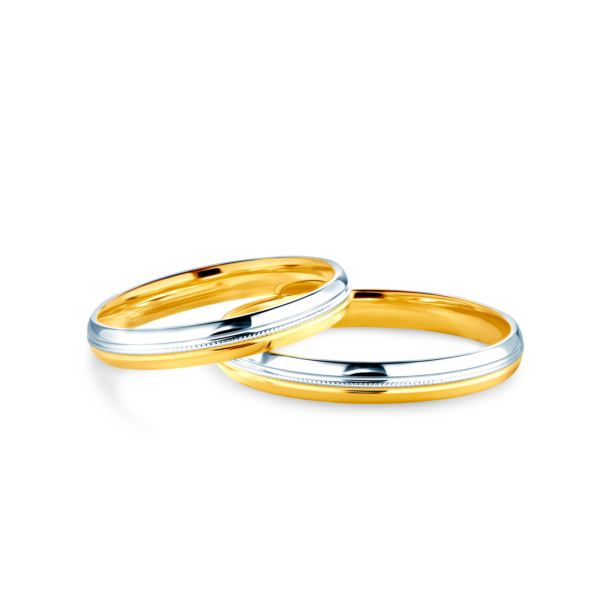 Wedding Rings: gold, D-Shaped, 3 mm