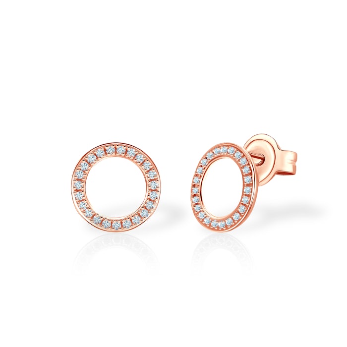Savicki karikás fülbevaló: rózsaarany és gyémántok
