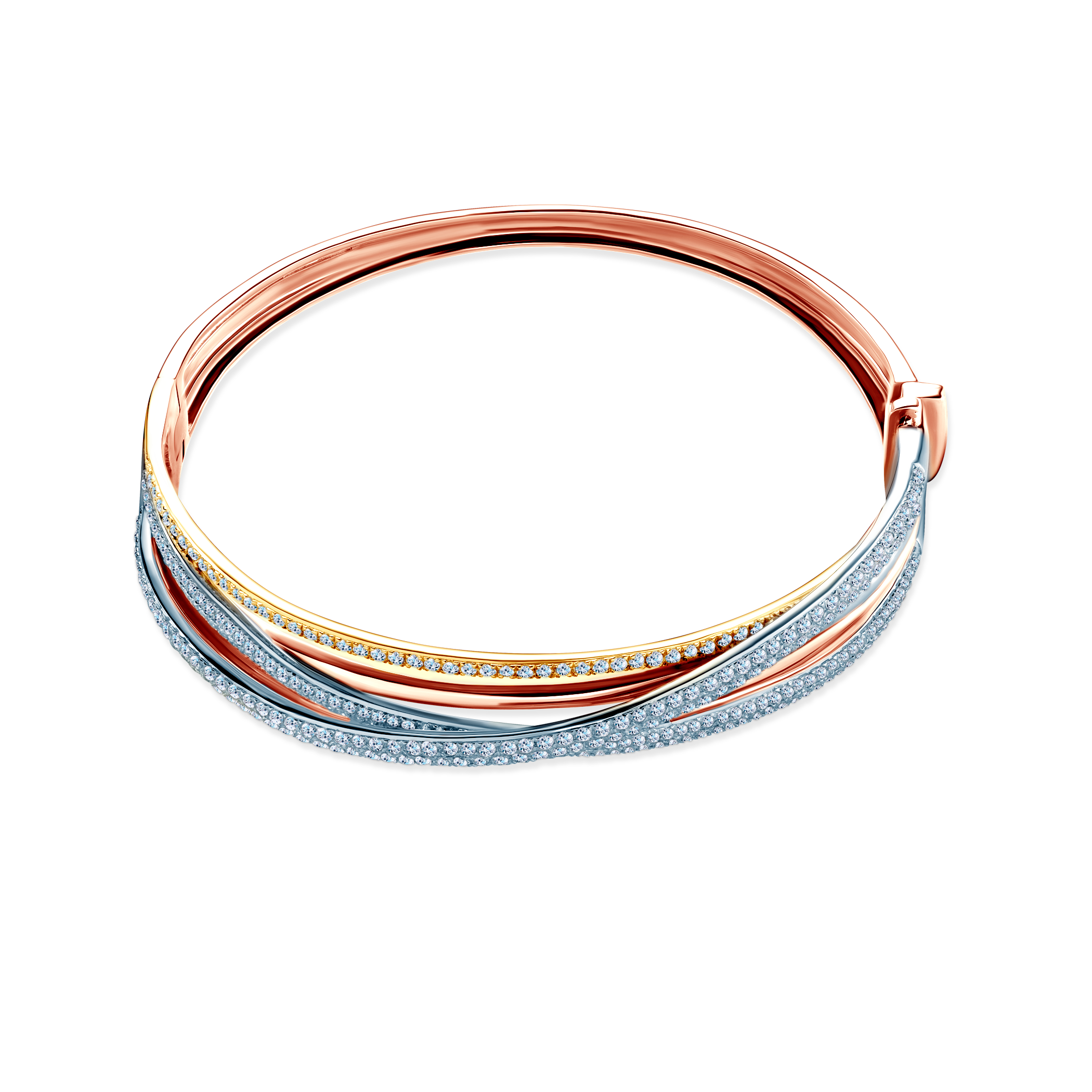 Βραχιόλι SAVICKI: τρίχρωμος χρυσός, διαμάντια