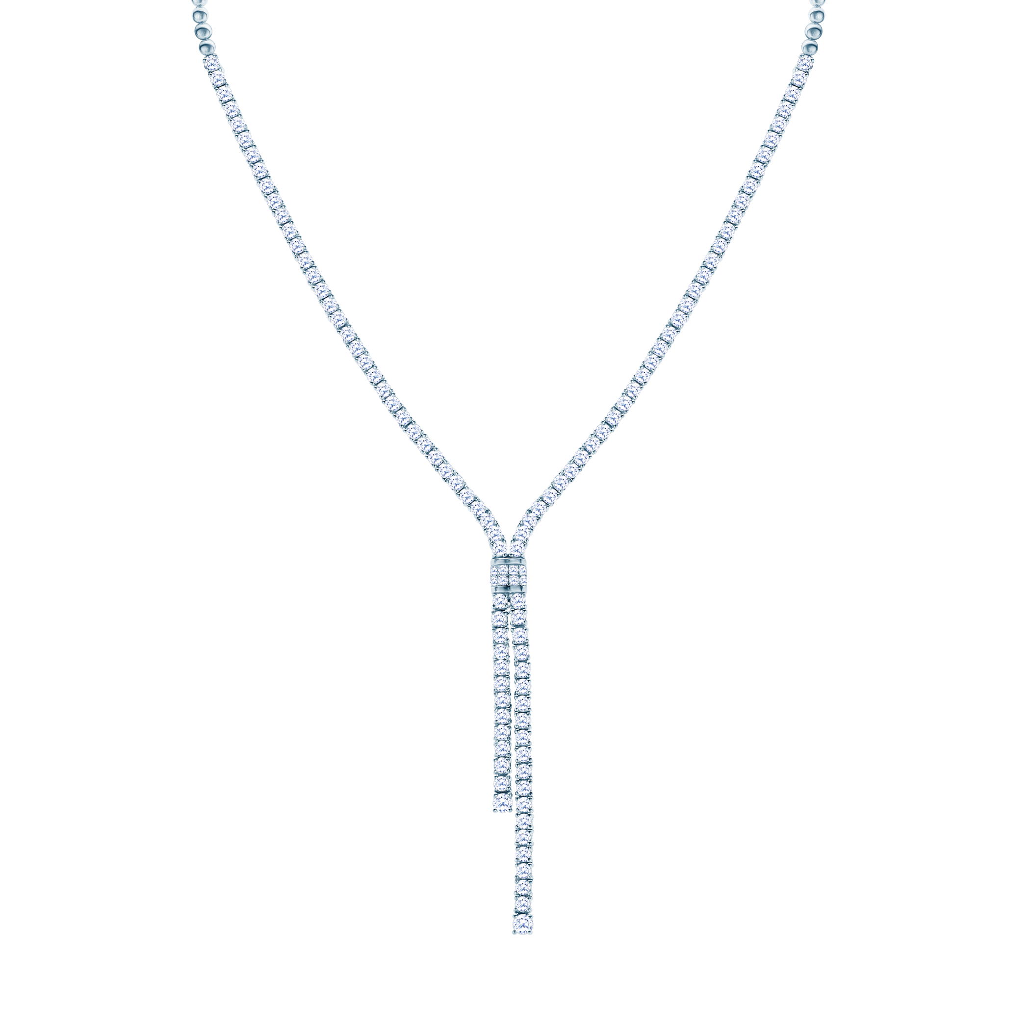 Collier Savicki: Weißgold, Diamanten