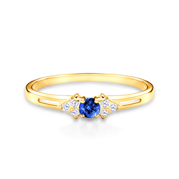 Savicki годежен пръстен: злато. син сапфир. диаманти