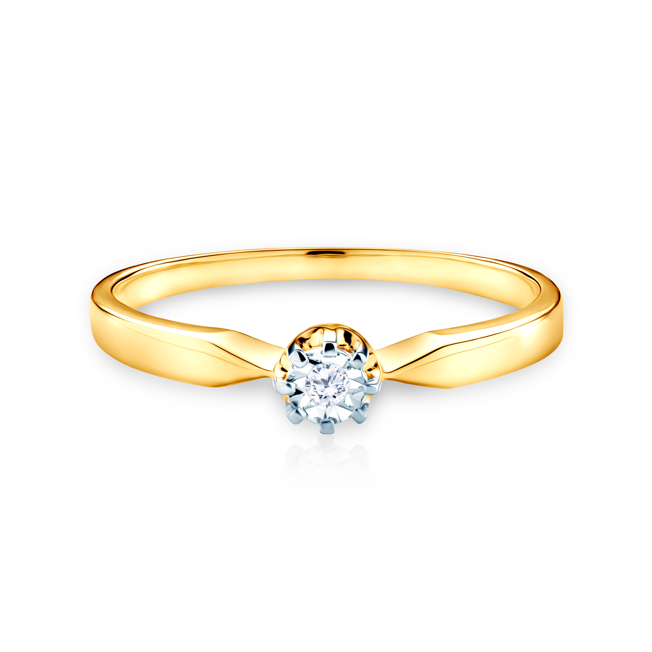 Inel de logodnă SAVICKI: aur bicolor, diamant