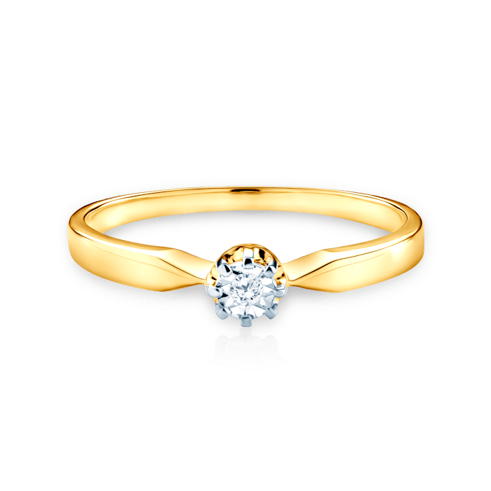 Inel de logodnă SAVICKI: aur bicolor, diamant