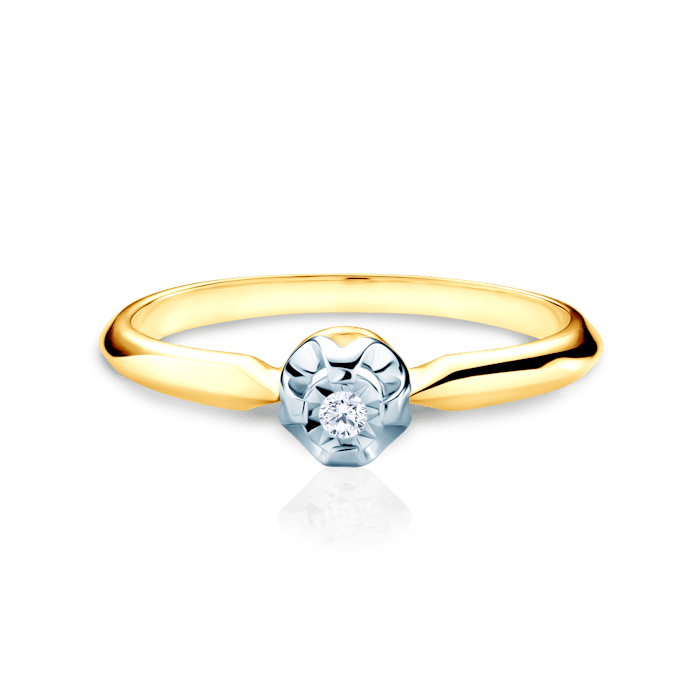 SAVICKI eljegyzési gyűrű: kétszínű arany és gyémánt