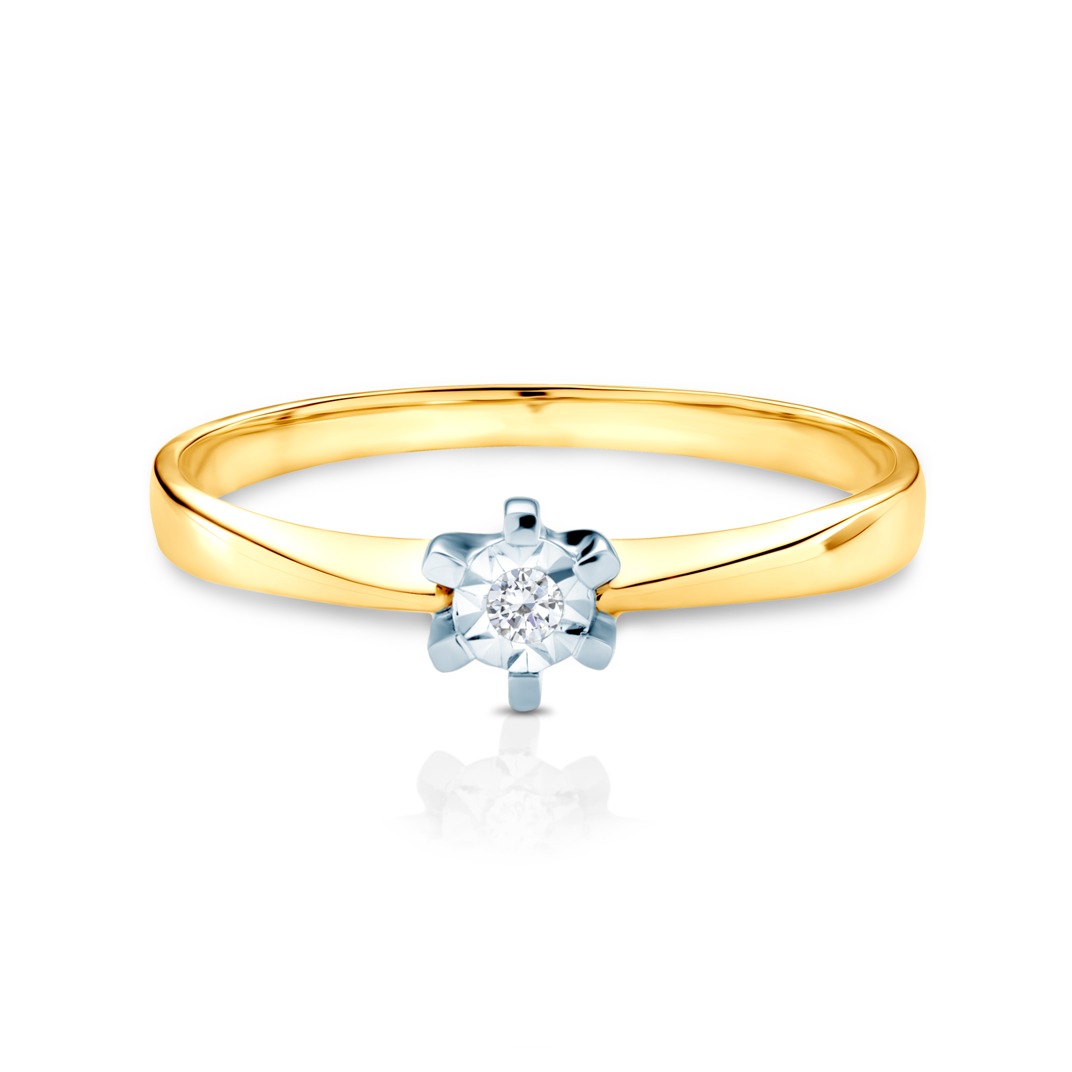 Verlobungsring Savicki: Zweifarbiges Gold, Diamant