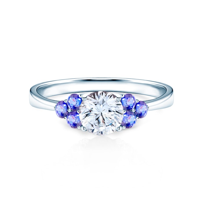 Fairytale eljegyzési gyűrű: fehérarany fehér zafírral