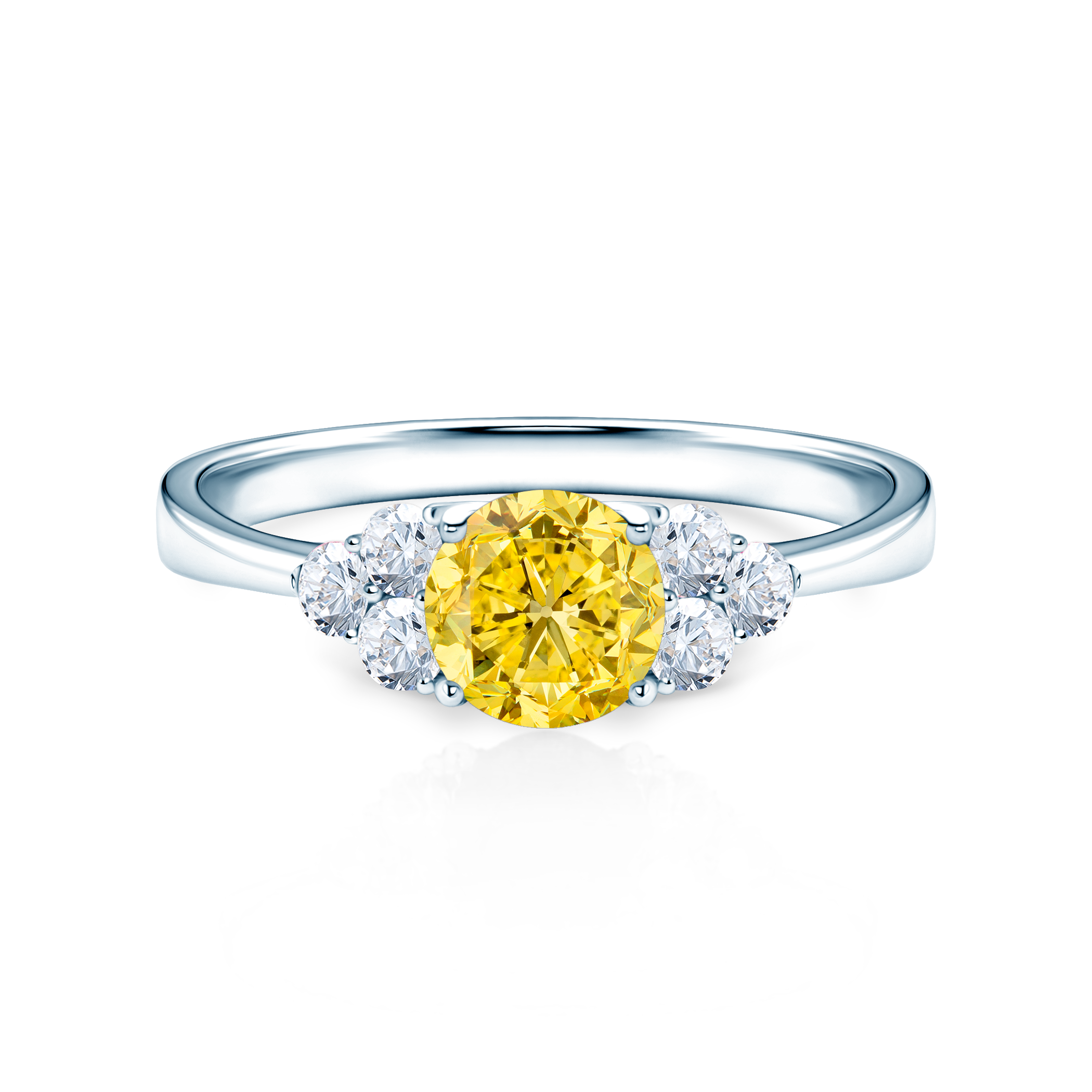 Zaručnički prsten Fairytale: bijelo zlato, žuti safir