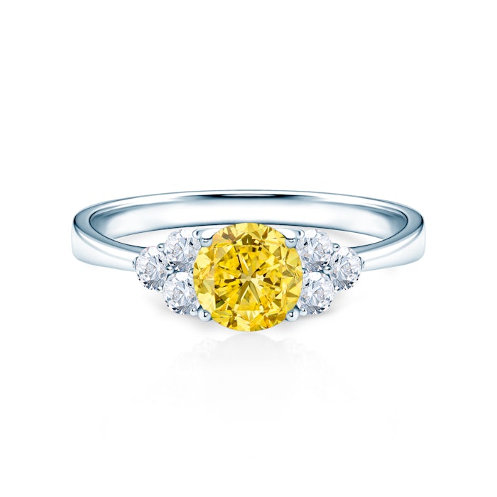 Fairytale eljegyzési gyűrű: fehérarany sárga zafírral