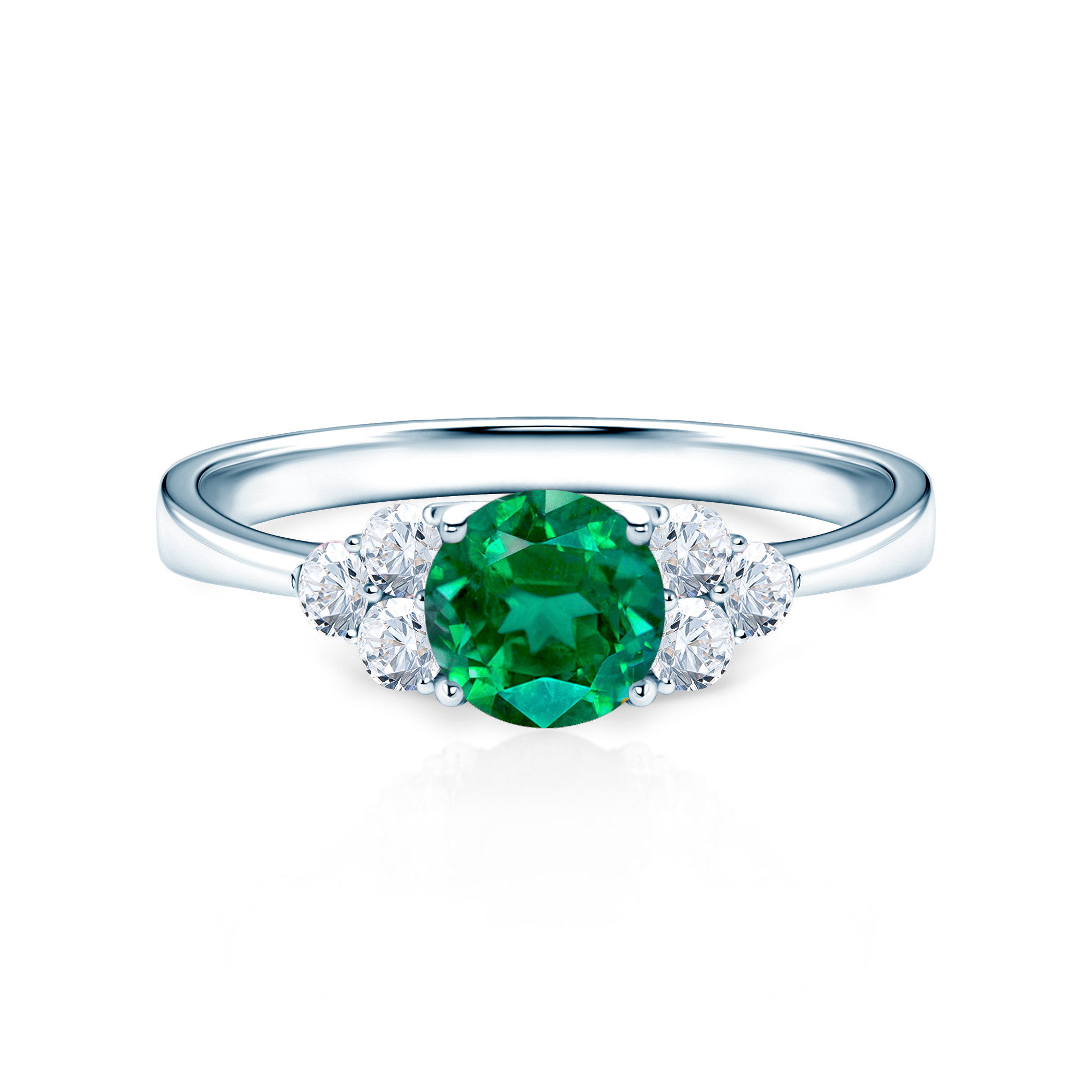 Δαχτυλίδι αρραβώνων Fairytale: λευκός χρυσός, σμαράγδι