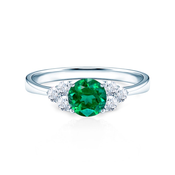 Verlobungsring Fairytale: Weißgold, Smaragd