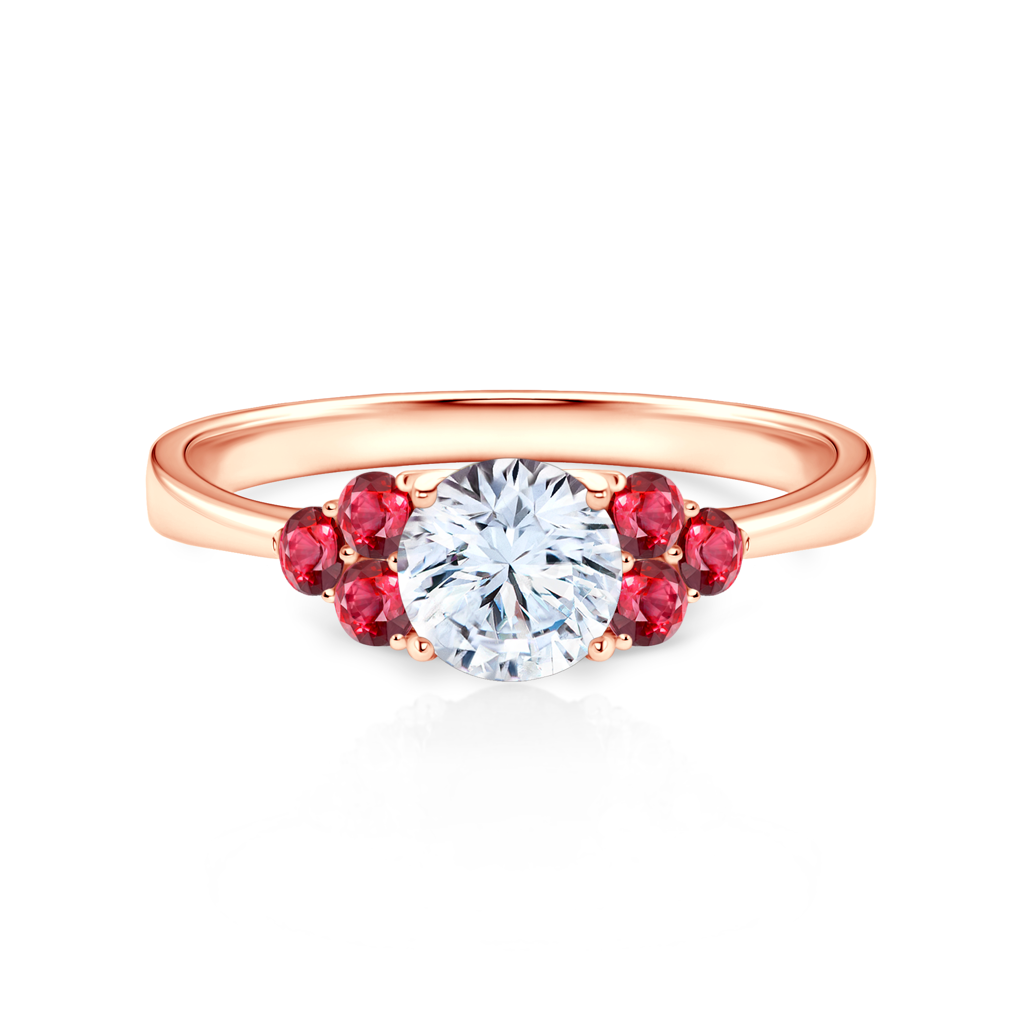 Δαχτυλίδι αρραβώνων Fairytale: ροζ χρυσός, λευκό ζαφείρι