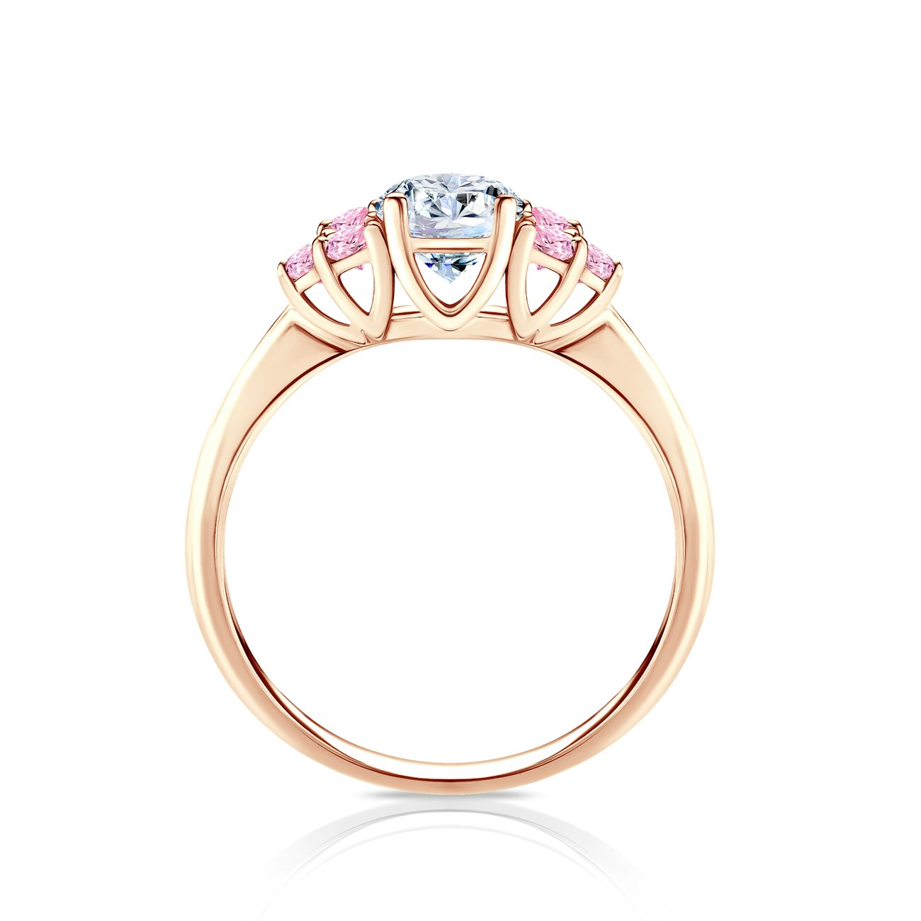 Fairytale eljegyzési gyűrű: rózsaarany fehér zafírral