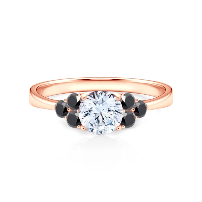 Fairytale eljegyzési gyűrű: rózsaarany fehér zafírral