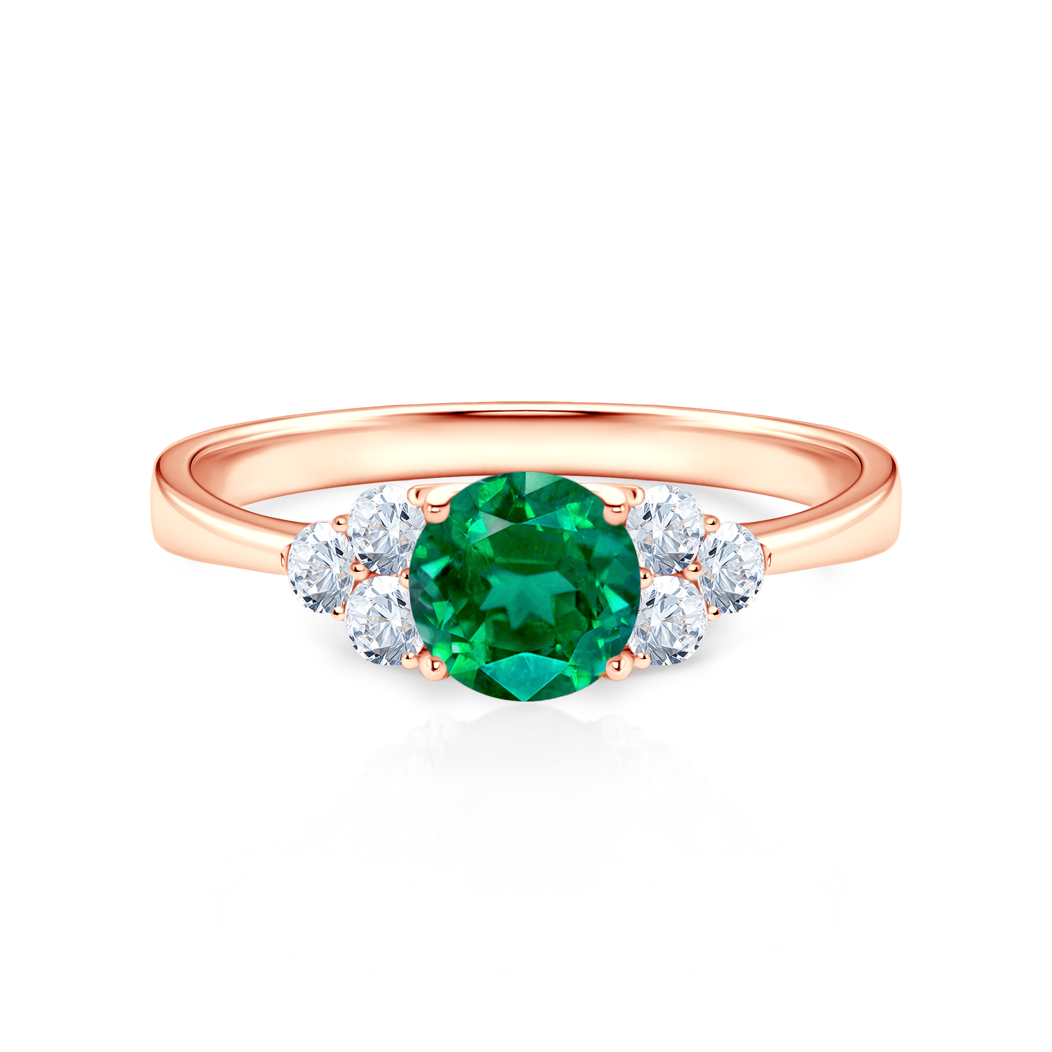 Δαχτυλίδι αρραβώνων Fairytale: ροζ χρυσός, σμαράγδι