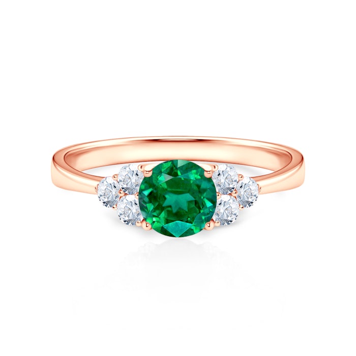 Fairytale eljegyzési gyűrű: rózsaarany és smaragd