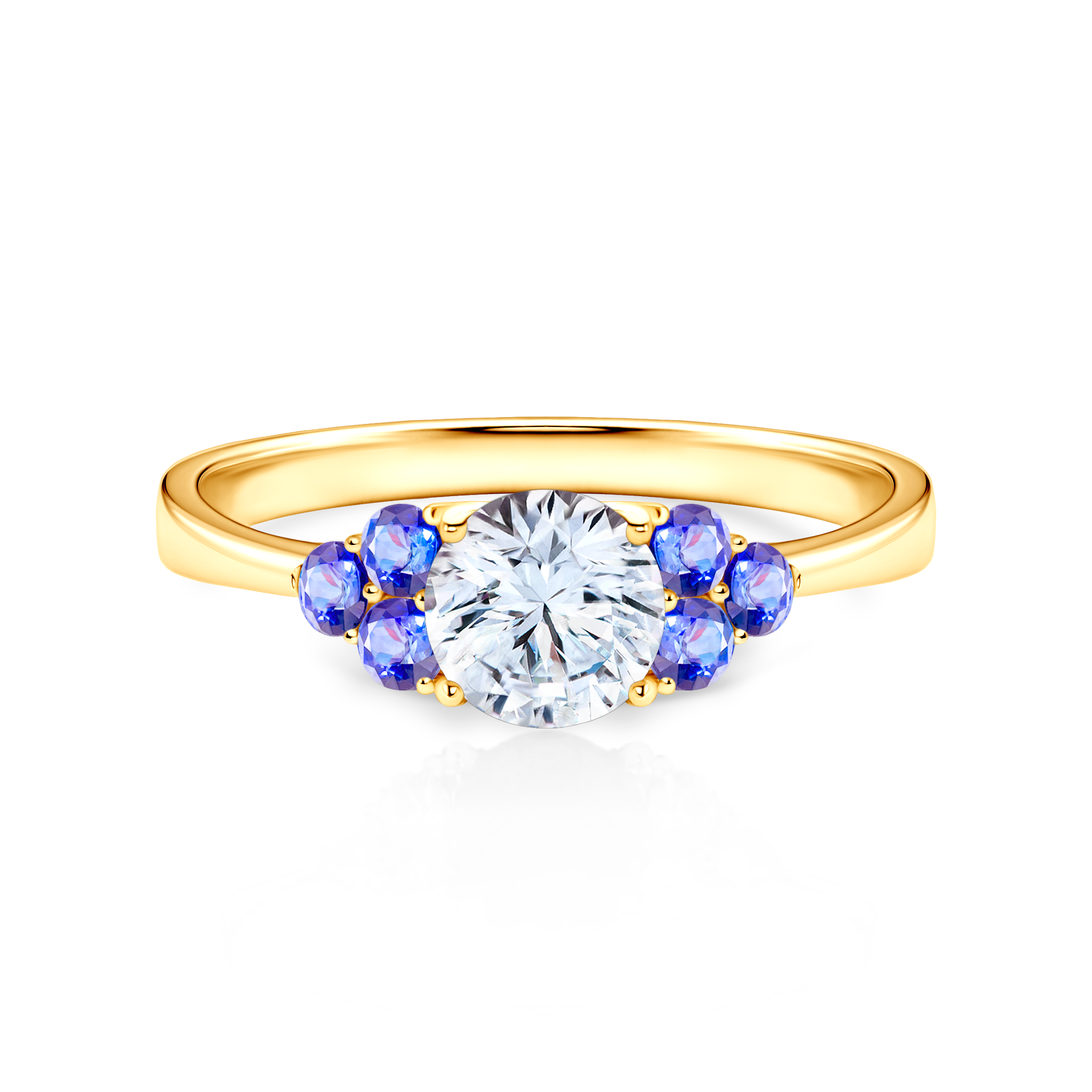 Verlobungsring Fairytale: Gold, Weißer Saphir