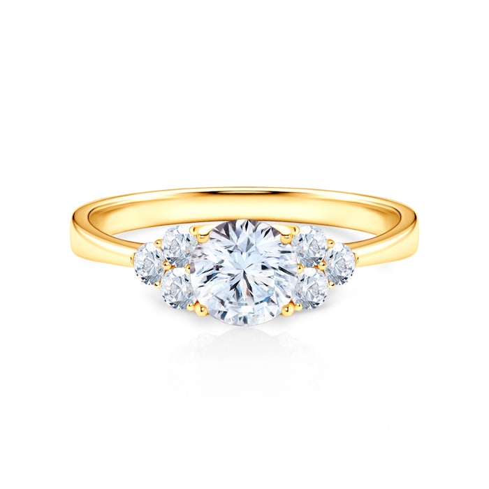 Fairytale eljegyzési gyűrű: arany és fehér zafír