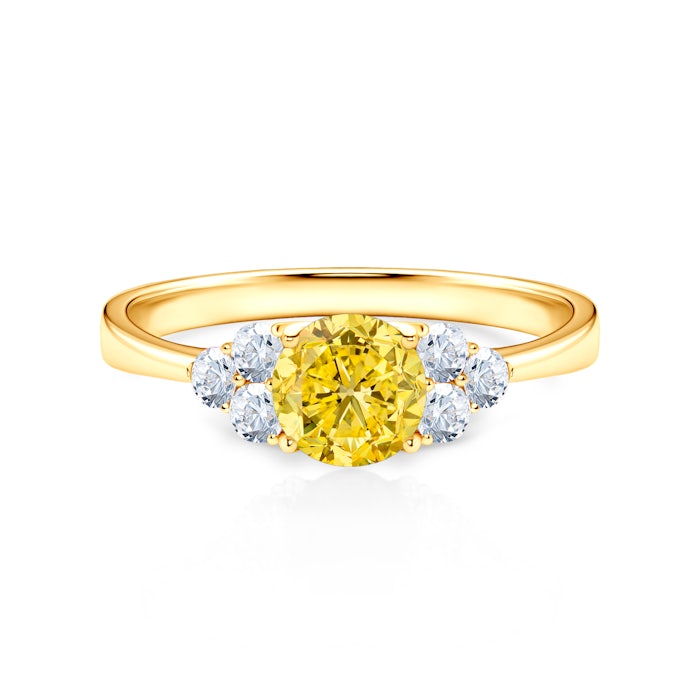 Каблучка для заручин Fairytale: золото, жовтий сапфір