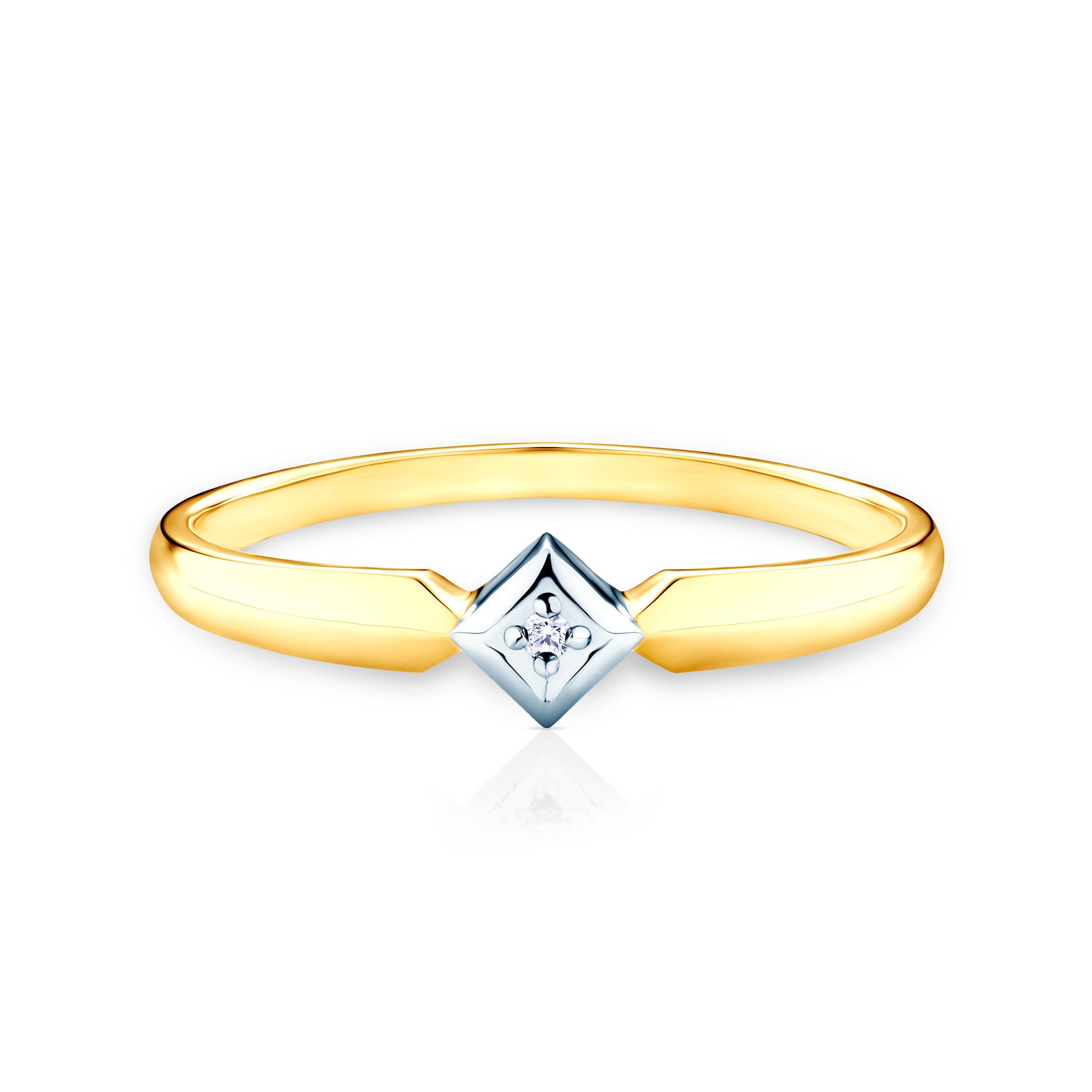 Zaručnički prsten Savicki: dvobojno zlato, dijamant